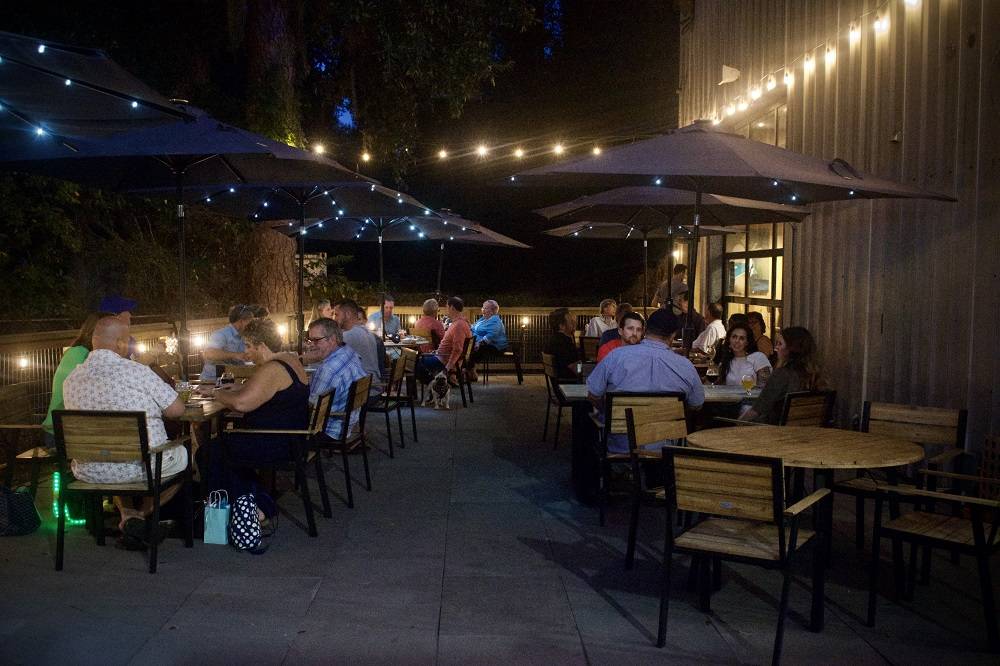 Enjoy the back patio at Lincoln & South Brewing Company